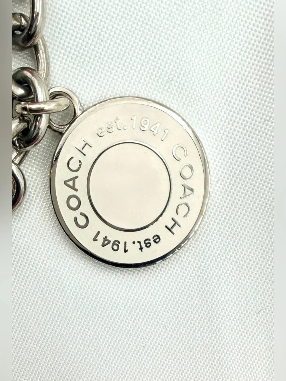Vintage Coach Pink Daisy Swarovski Crystal Charm Dog Leash Clasp Bracelet/BagFob